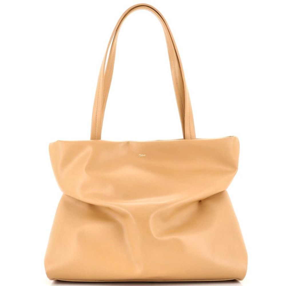 Chloe Judy Tote Leather East West Neutral